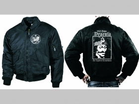 Vlad Tepes Dracula - The Legend of Transylvania - čierna zimná letecká bunda BOMBER Winter Jacket s límcom, typ CWU z pevného materiálu s masívnym zipsom na zapínanie 100% nylón